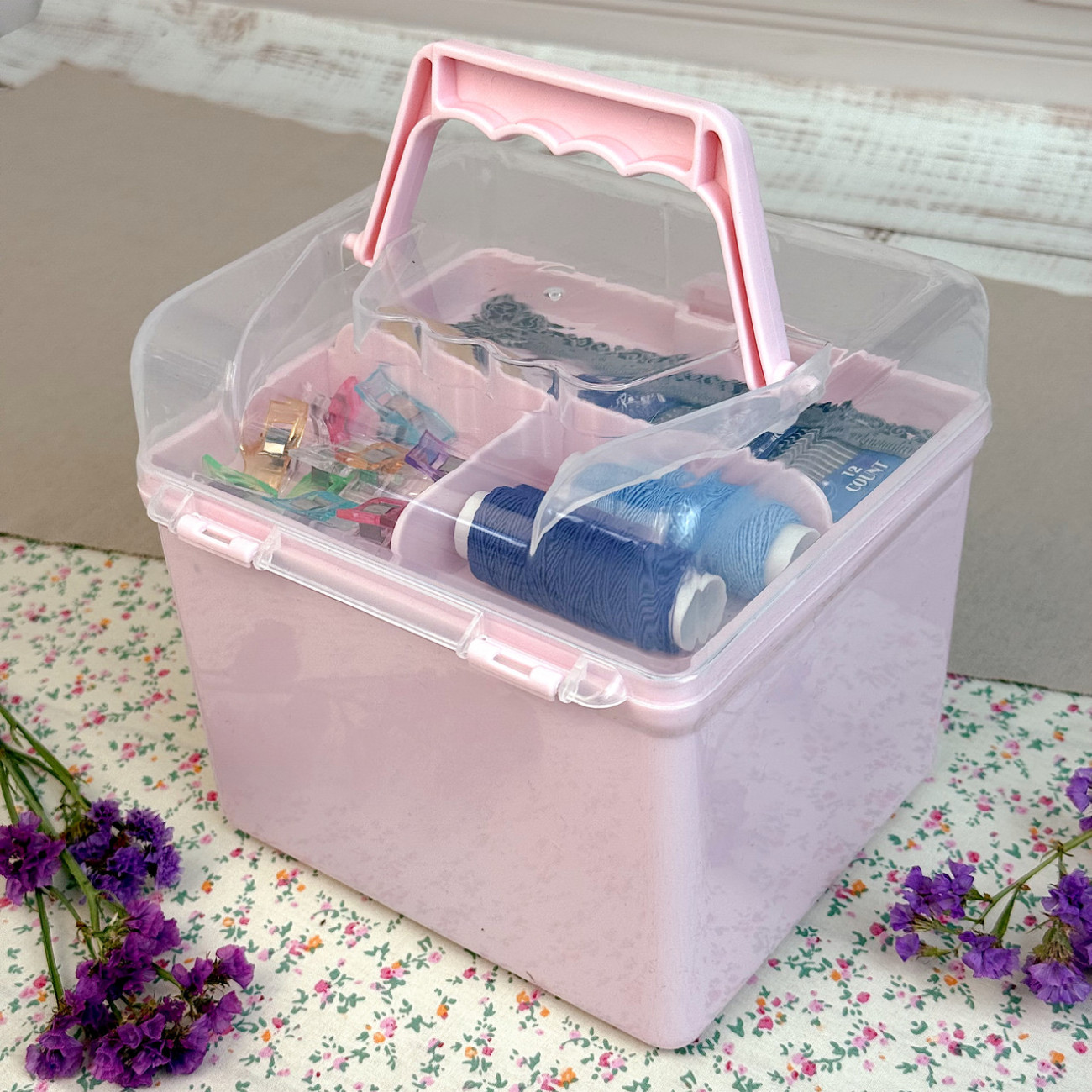 Органайзер - скринька для дрібниць квадратний, рожевий