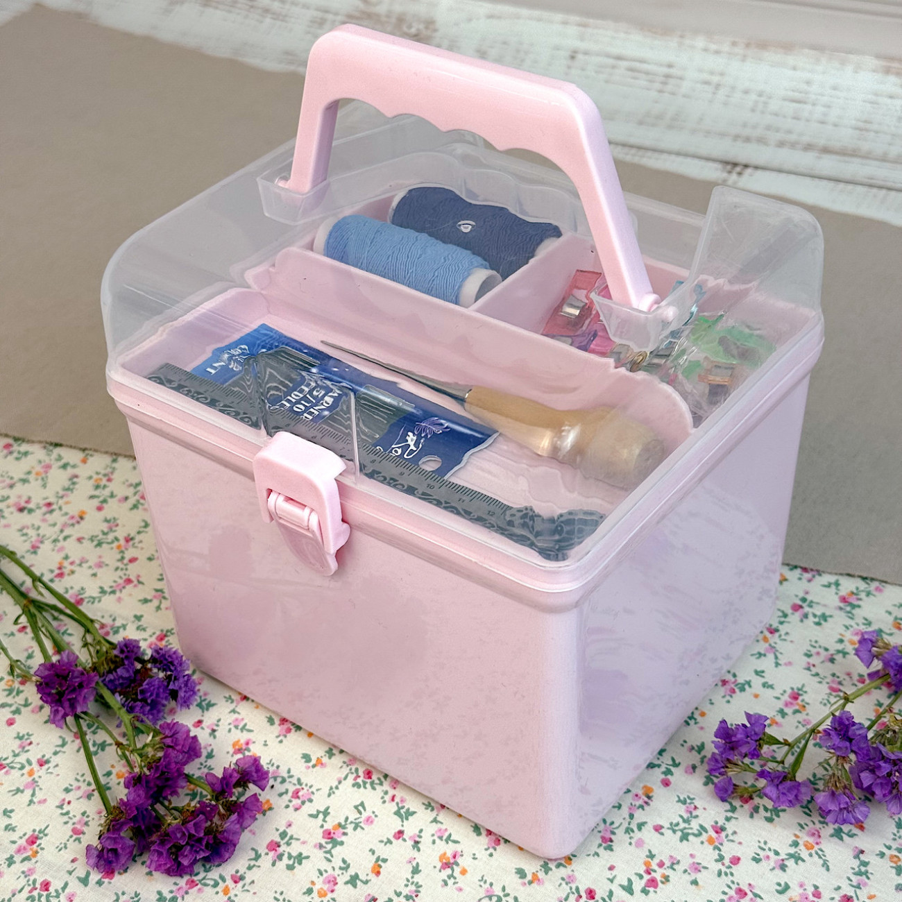 Органайзер - скринька для дрібниць квадратний, рожевий