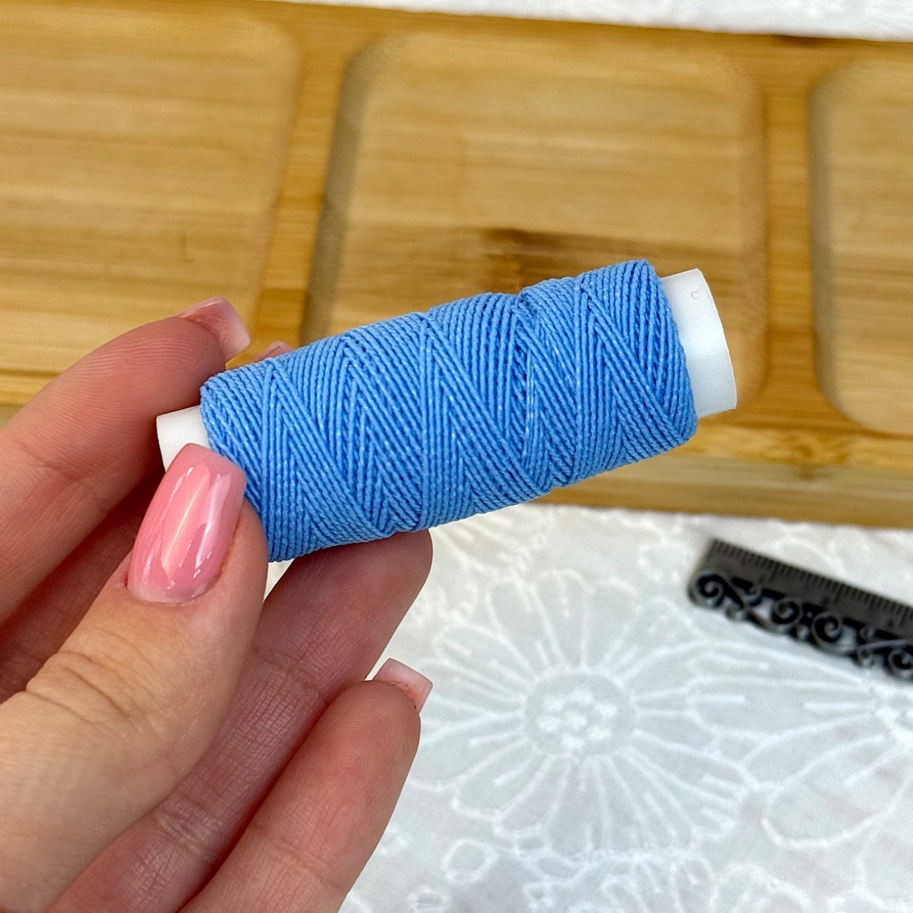 Нитка-резинка (спандекс), блакитна