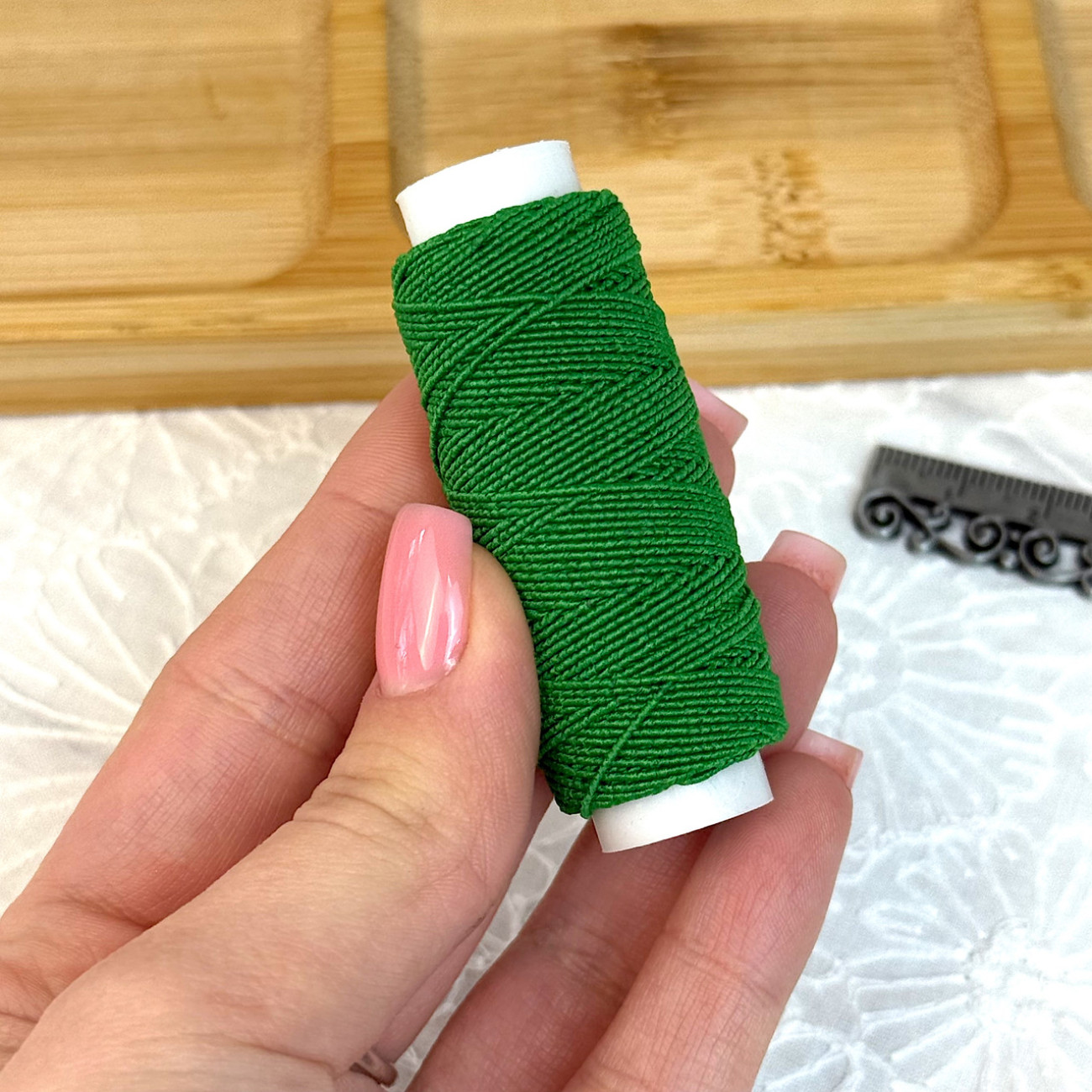 Нитка-резинка (спандекс), зелена