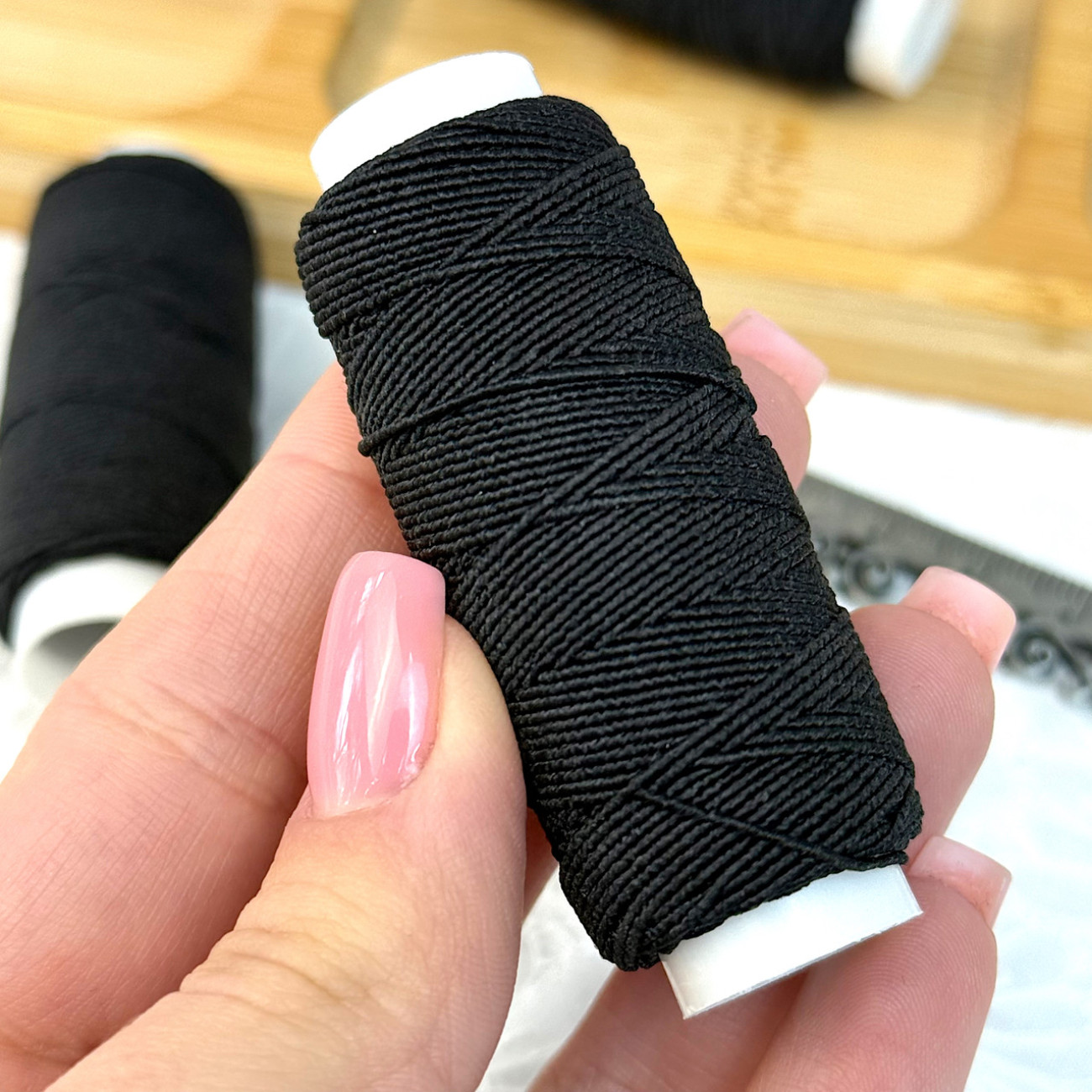 Нитка-резинка (спандекс), чорна