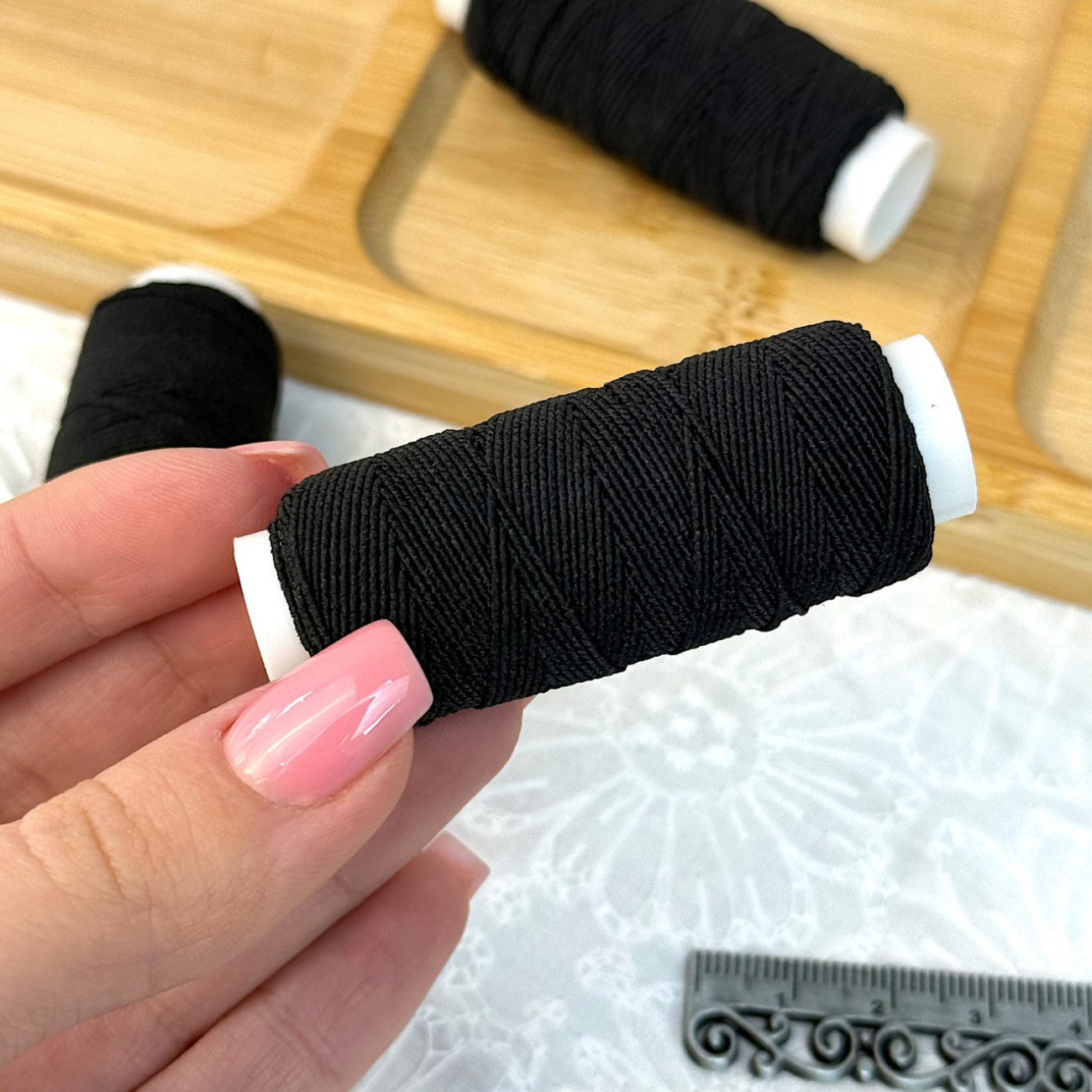 Нитка-резинка (спандекс), чорна