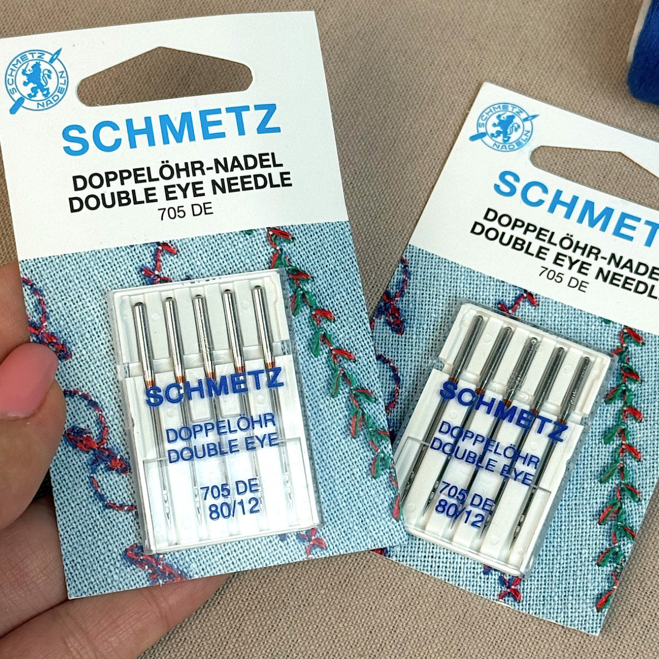 Голки Schmetz Double Eye №80 з двома вушками для декоративних швів