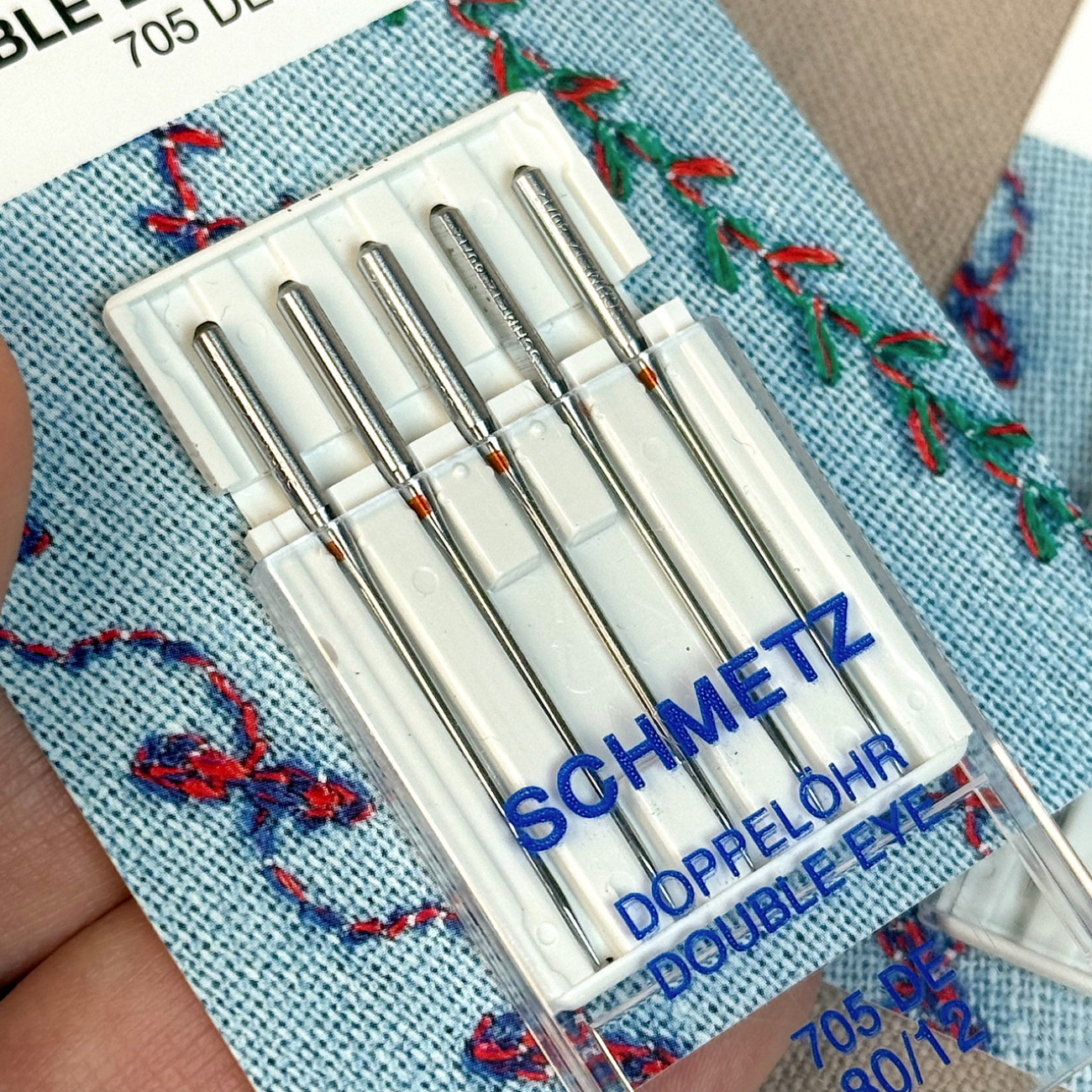 Голки Schmetz Double Eye №80 з двома вушками для декоративних швів