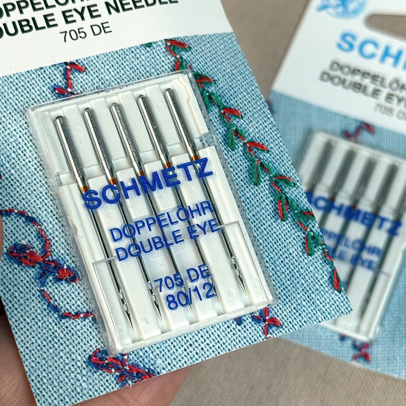 Голки Schmetz Double Eye №80 з двома вушками для декоративних швів