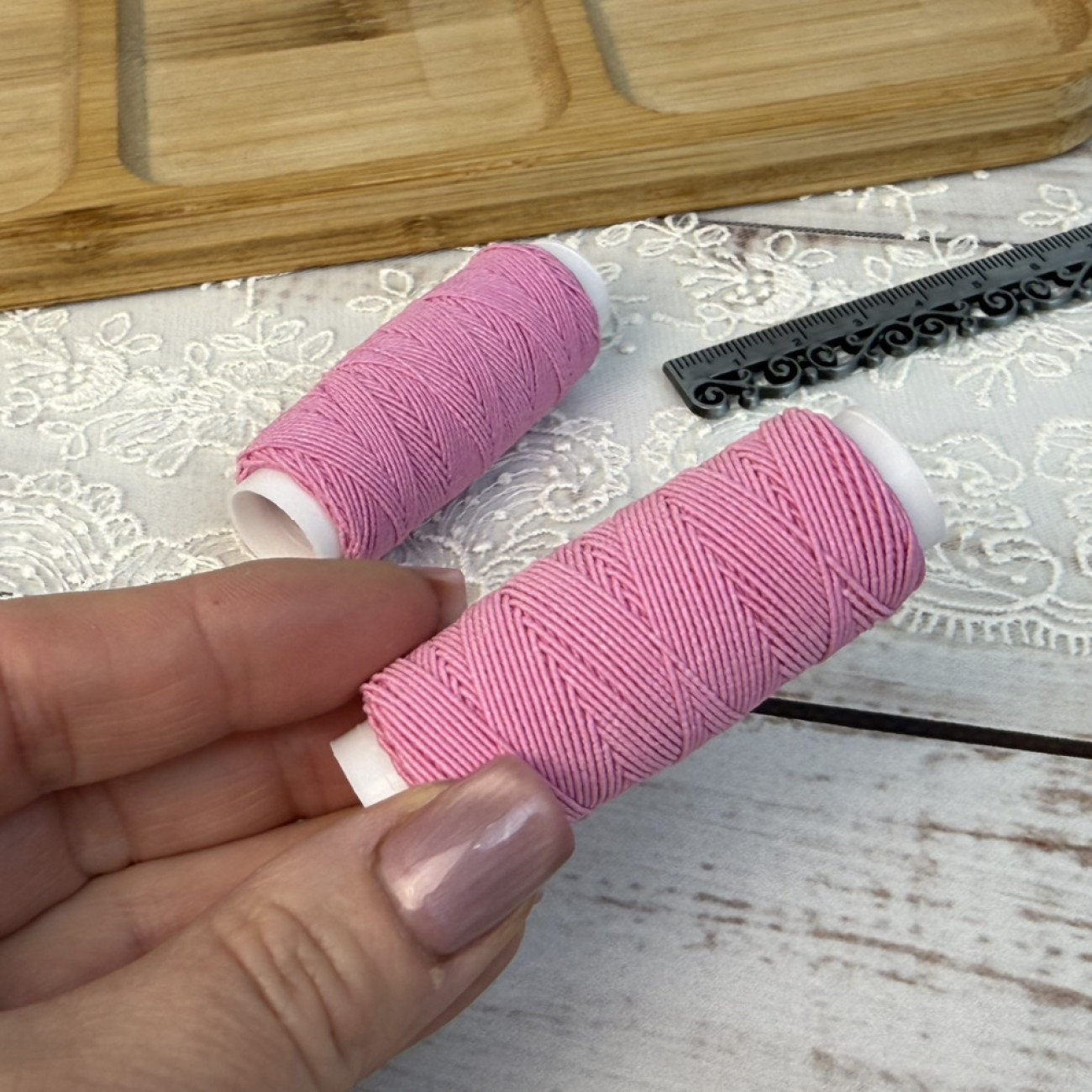 Нитка-резинка (спандекс), рожева