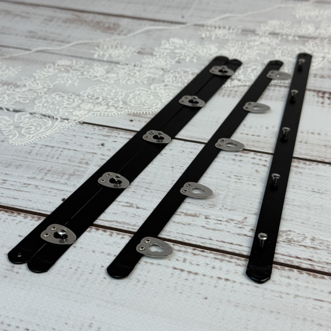 Бюск корсетний чорний, 25 см, 5 застібок