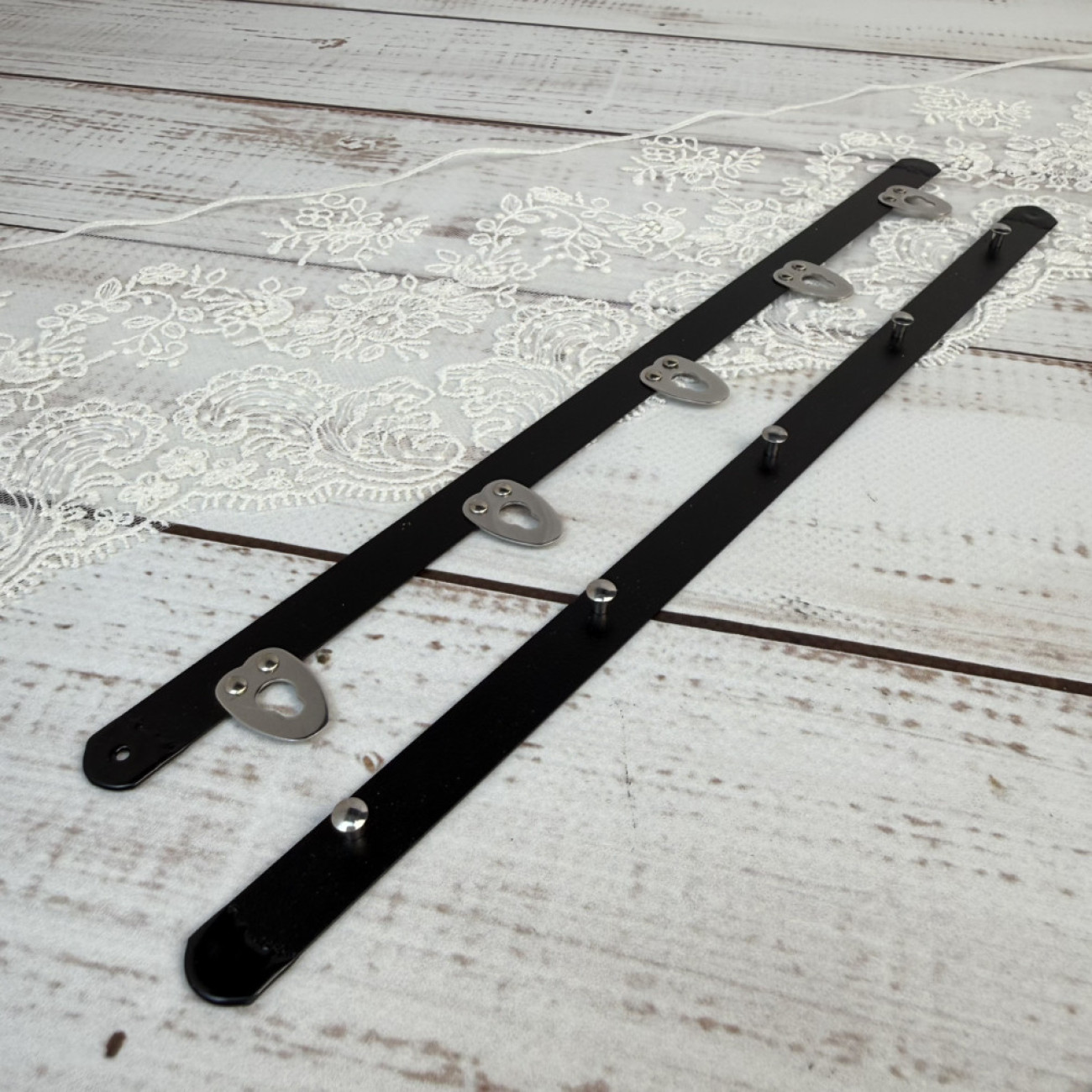 Бюск корсетний чорний, 25 см, 5 застібок