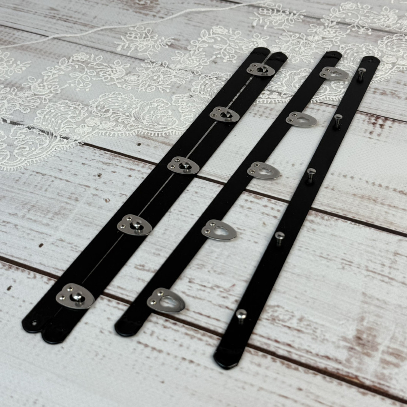 Бюск корсетний чорний, 25 см, 5 застібок