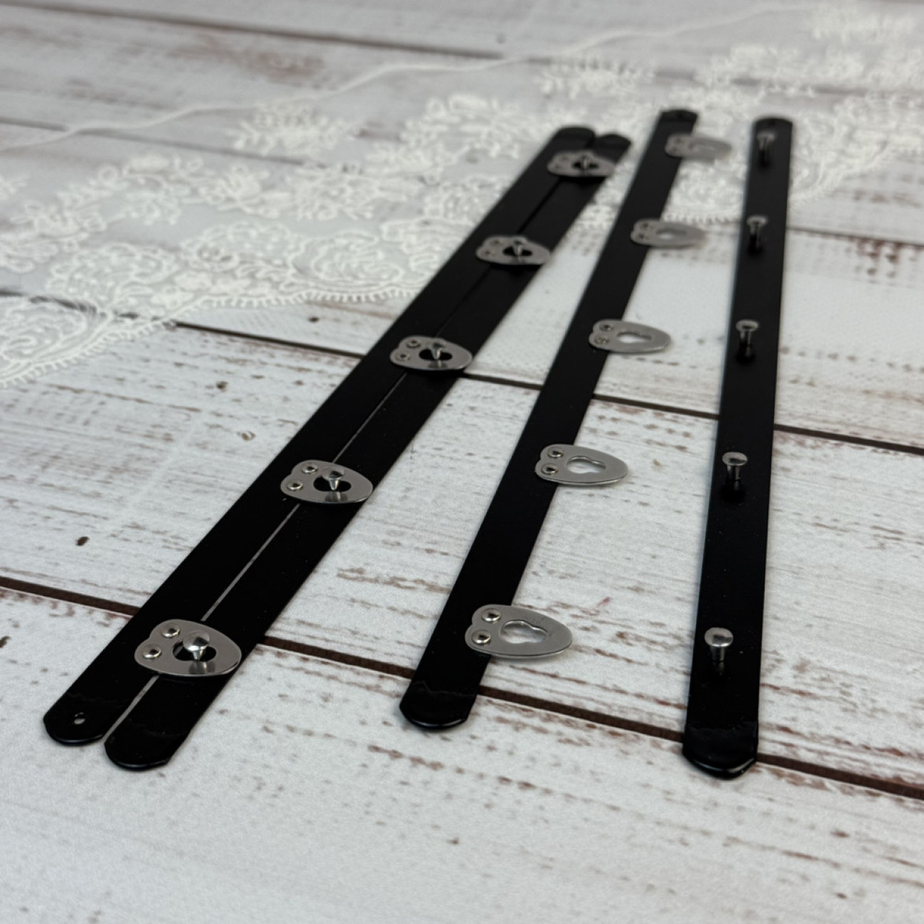 Бюск корсетний чорний, 25 см, 5 застібок