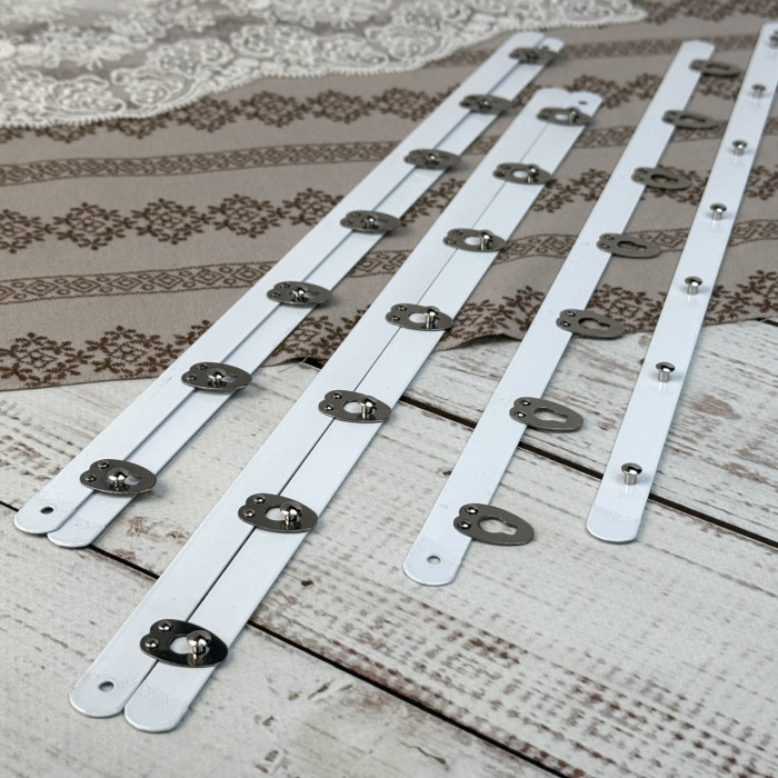 Бюск корсетний білий, 35 см, 7 застібок