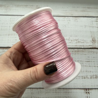Шнур корсетний 3 мм, рожевий, моток 90 м