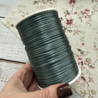 Шнур корсетний 3 мм, темно-сірий, моток 90 м