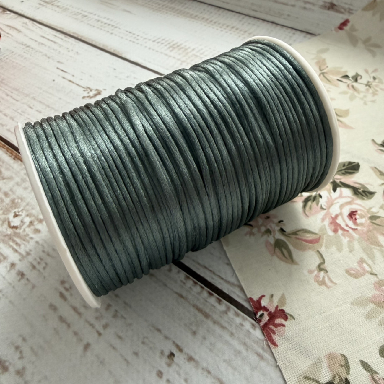 Шнур корсетний 3 мм, темно-сірий, моток 90 м