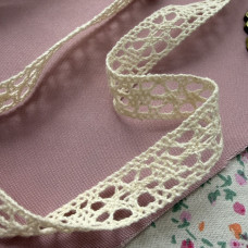 Мереживо бавовняне бежеве 1,4 см пряме — для одягу, декору та рукоділля
