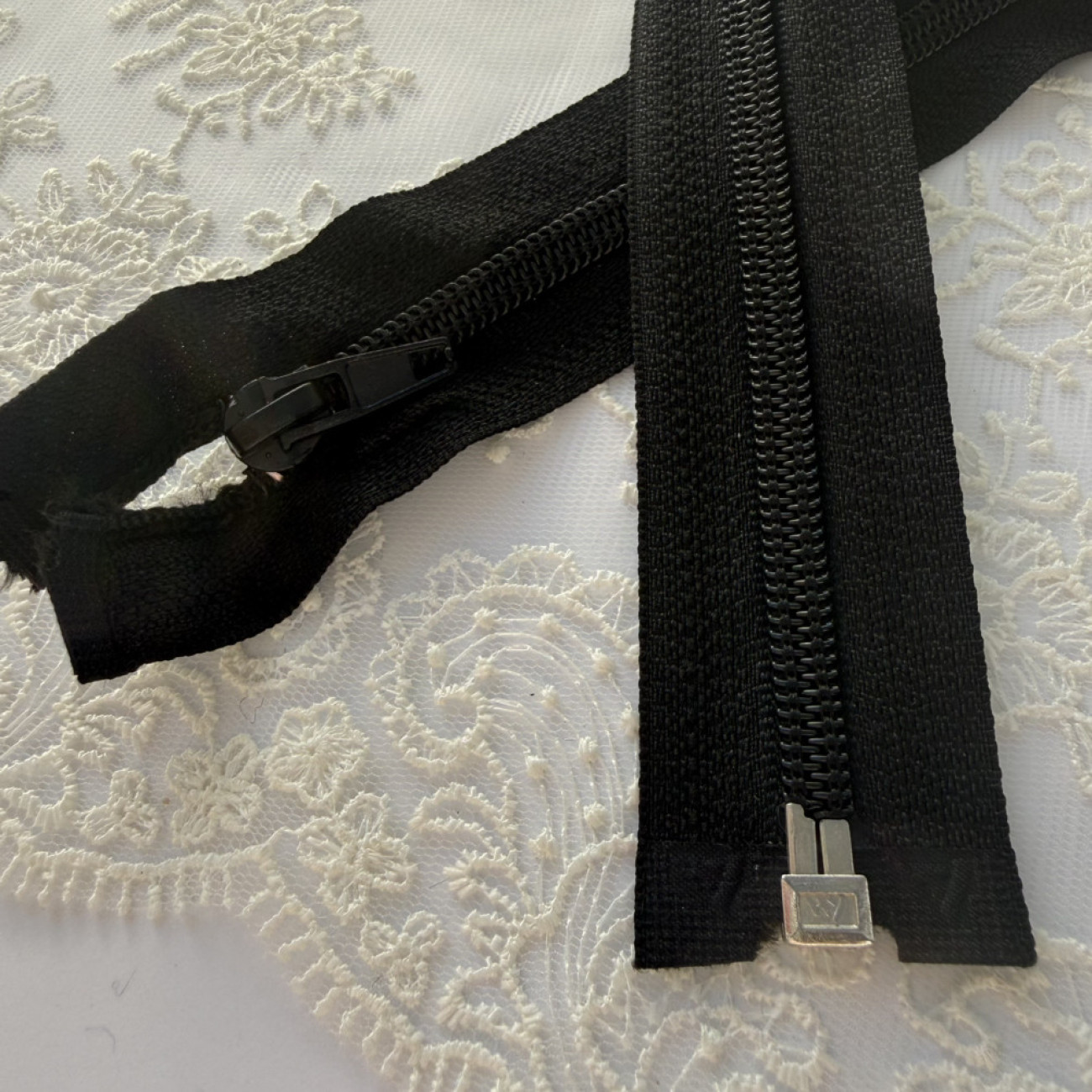 Вита блискавка роз'ємна, 55 см, чорна