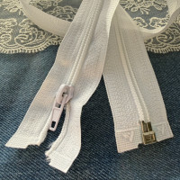 Вита блискавка роз'ємна, 55 см, біла