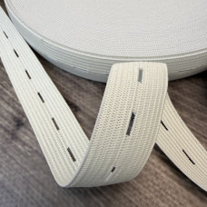 Резинка перфорована 2 см біла — еластична тасьма для шиття та рукоділля