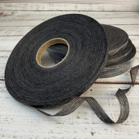 Тасьма ниткопрошивна клейова дольова, 10 мм, сіра, моток  100м