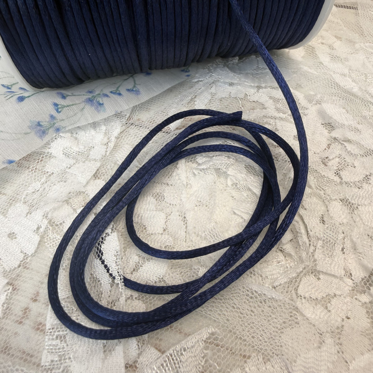 Шнур корсетний 3 мм, темно-синій