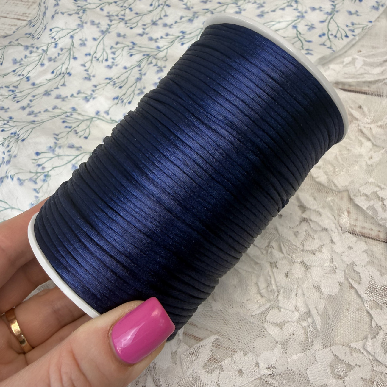 Шнур корсетний 3 мм, темно-синій