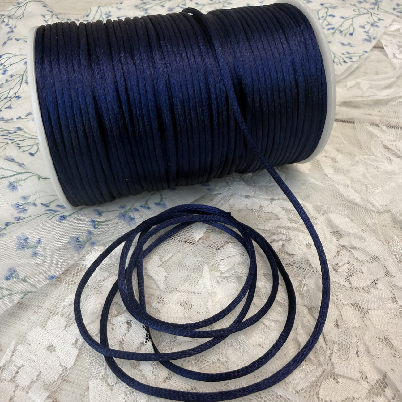 Шнур корсетний 3 мм, темно-синій