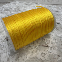 Шнур корсетний 3 мм, жовтий, моток 90 м