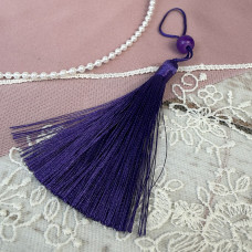 Китиця декоративна з бусинкою фіолетова 7 см — підвіска для декору