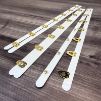 Бюск корсетний білий, 35 см, 7 застібок золото