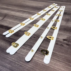 Бюск корсетний білий, 35 см, 7 застібок золото