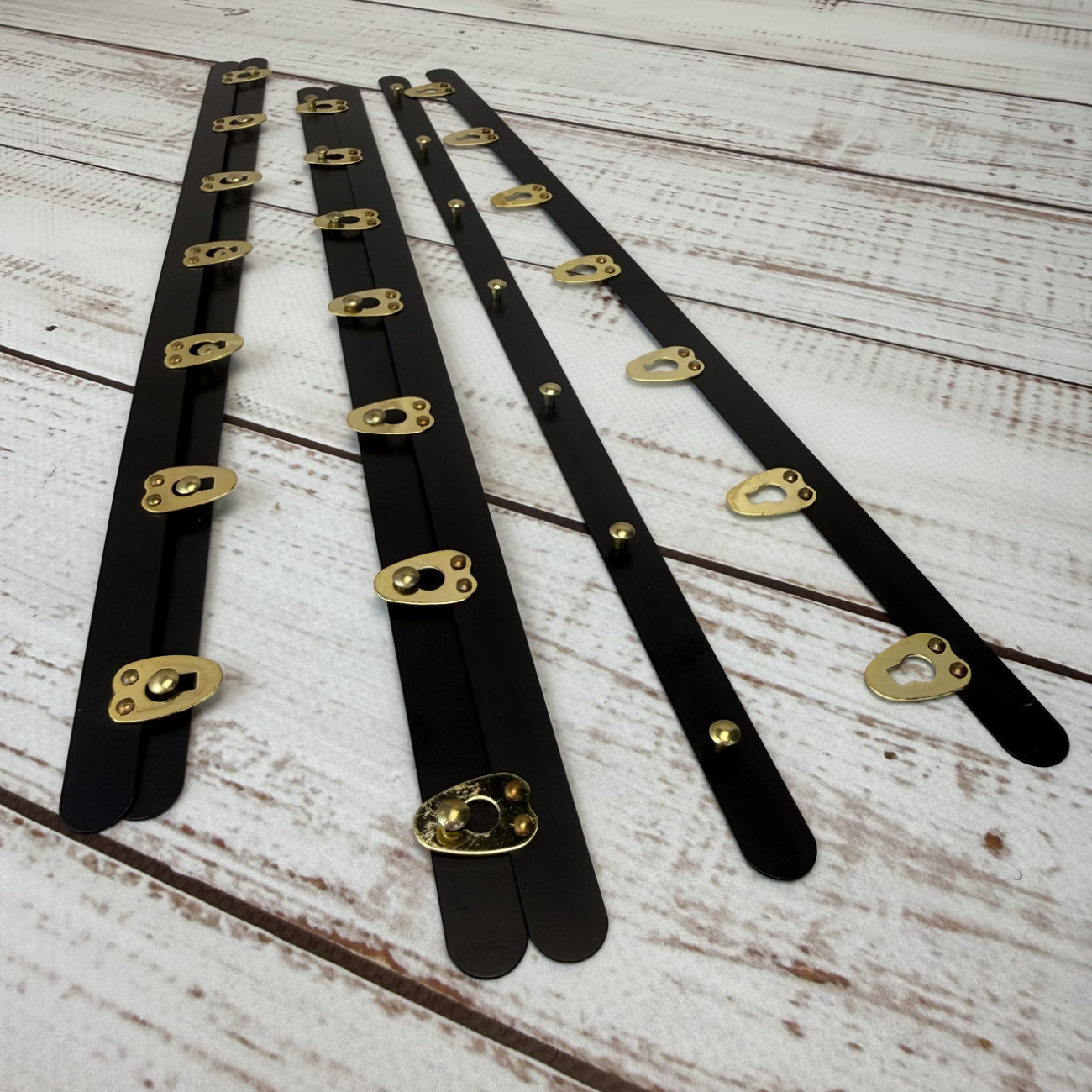 Бюск корсетний чорний, 35 см, 7 застібок золото