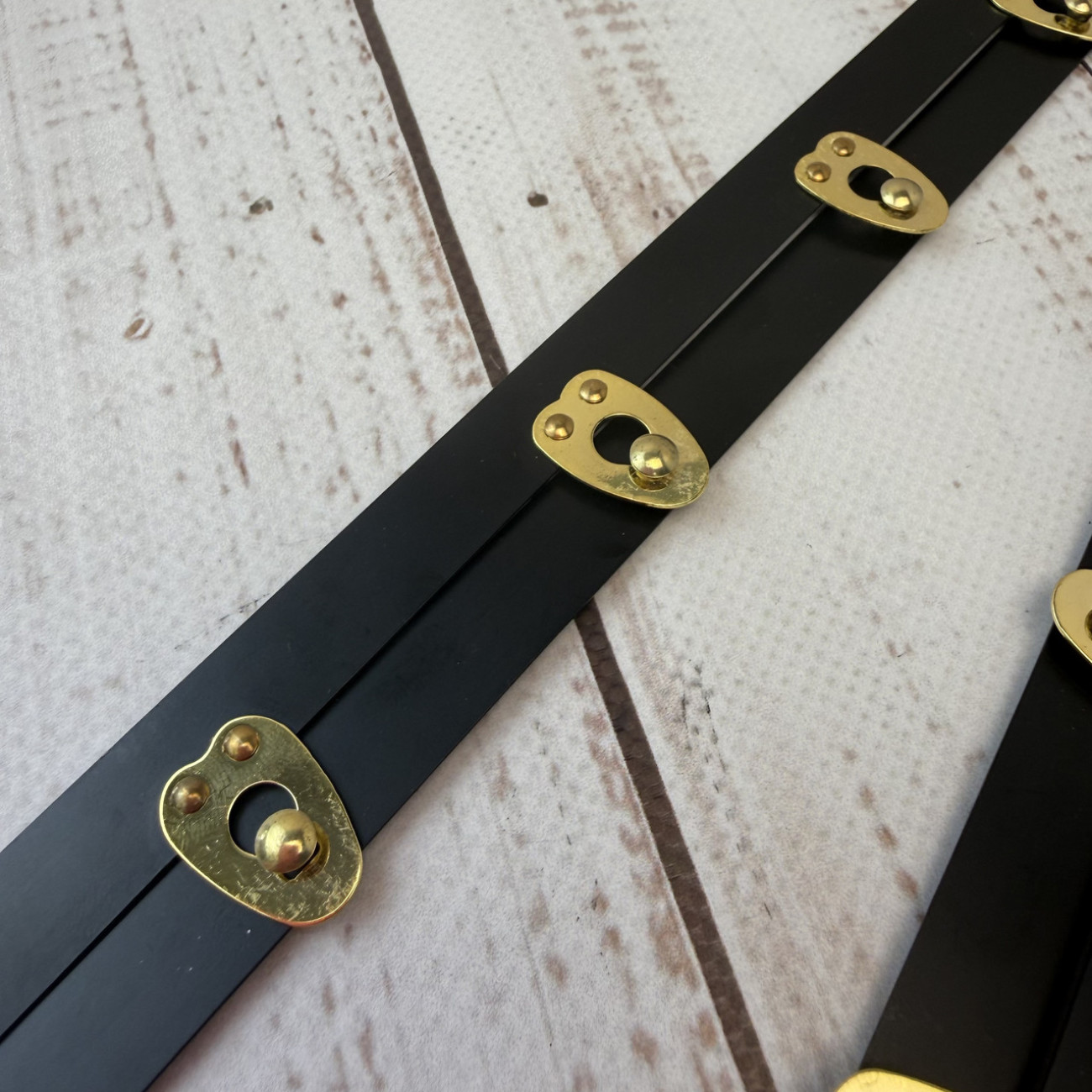 Бюск корсетний чорний, 35 см, 7 застібок золото