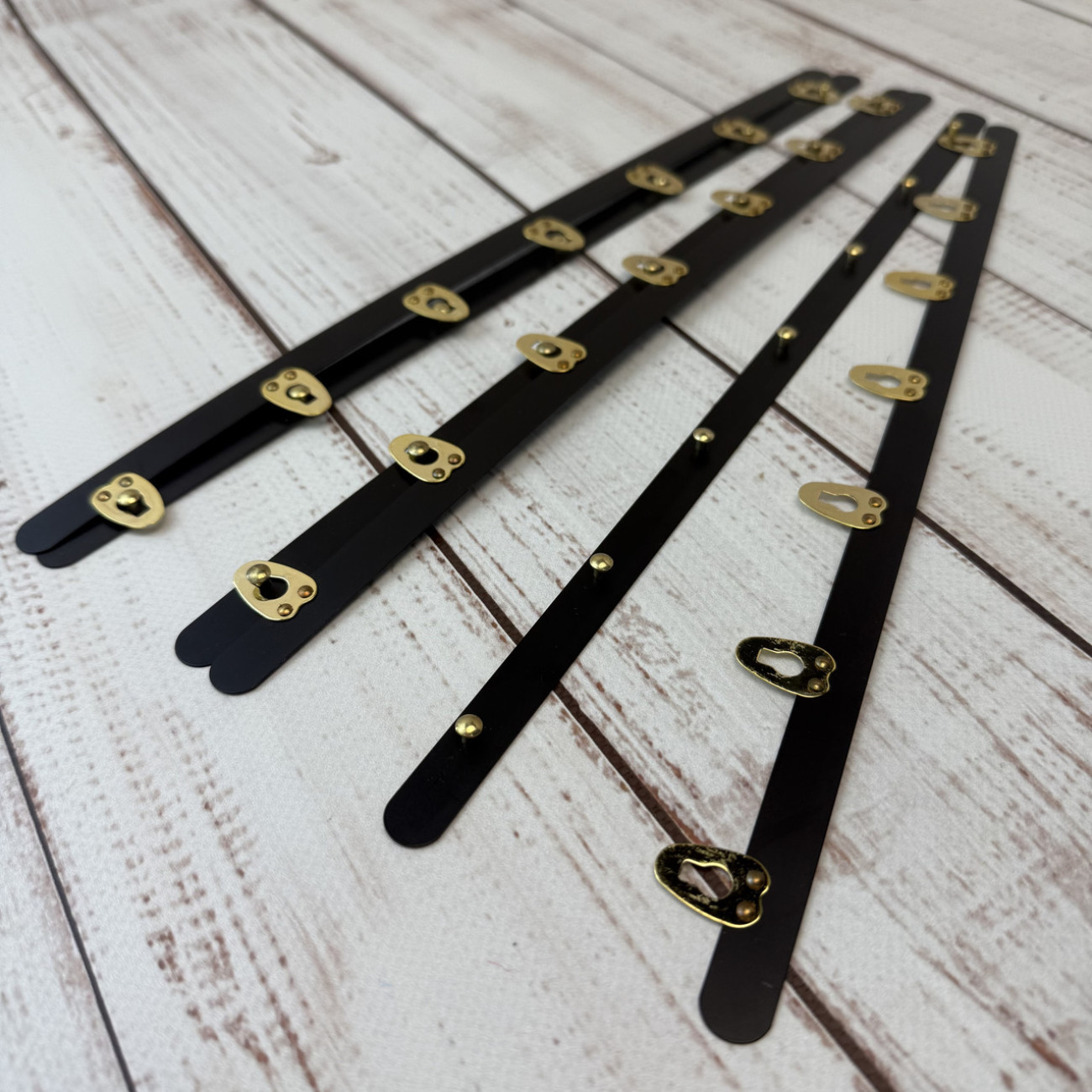 Бюск корсетний чорний, 35 см, 7 застібок золото