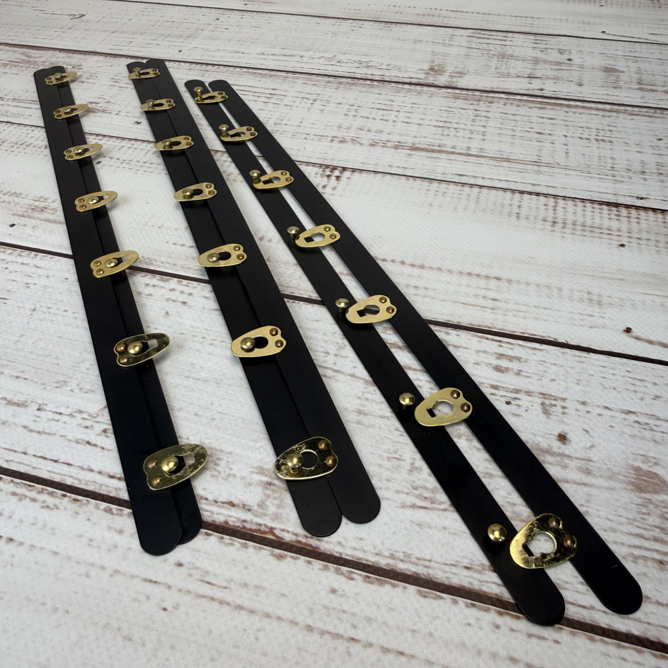 Бюск корсетний чорний, 35 см, 7 застібок золото