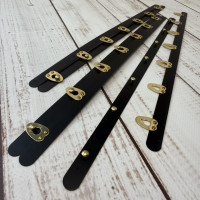 Бюск корсетний чорний, 35 см, 7 застібок золото