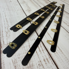 Бюск корсетний чорний, 35 см, 7 застібок золото